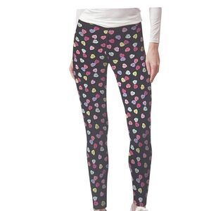 Serra Women’s Colorful Valentine’s Hearts Fleece Lined Leggings Large 12-14